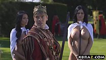 King fucks his busty slutty servants Jasmine an... Konulu Porno