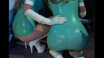 Nurse threesome in latex lingerie and gloves Konulu Porno