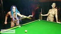 two naked shameless sluts play billiards min Konulu Porno