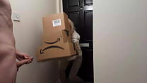 crazy jerking off guy meets an amazon delivery girl and she decides to help him cum min Konulu Porno