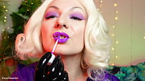 ASMR purple lipstick process video - slowly clo... Konulu Porno