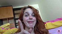 POV Cock Sucking Redhead Takes Facial Konulu Porno
