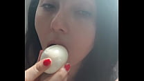 mimi putting a boiled egg in her pussy until she comes min Konulu Porno