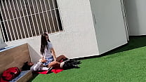 young schoolboys have sex on the school terrace and are caught on a security camera min Konulu Porno