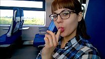 public blowjob in the train min Konulu Porno